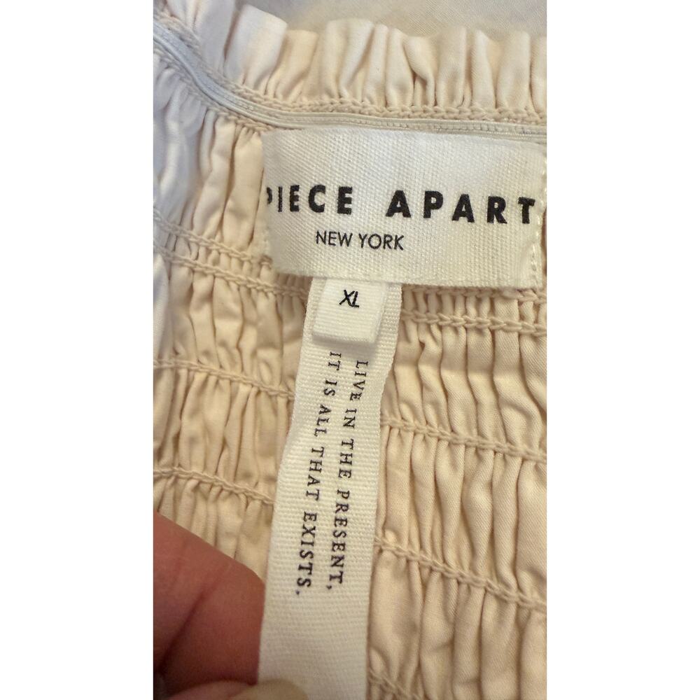 APiece Apart Angeli Maxi Skirt XL Organic Cotton Smocked Waist Cream - Picture 3 of 7